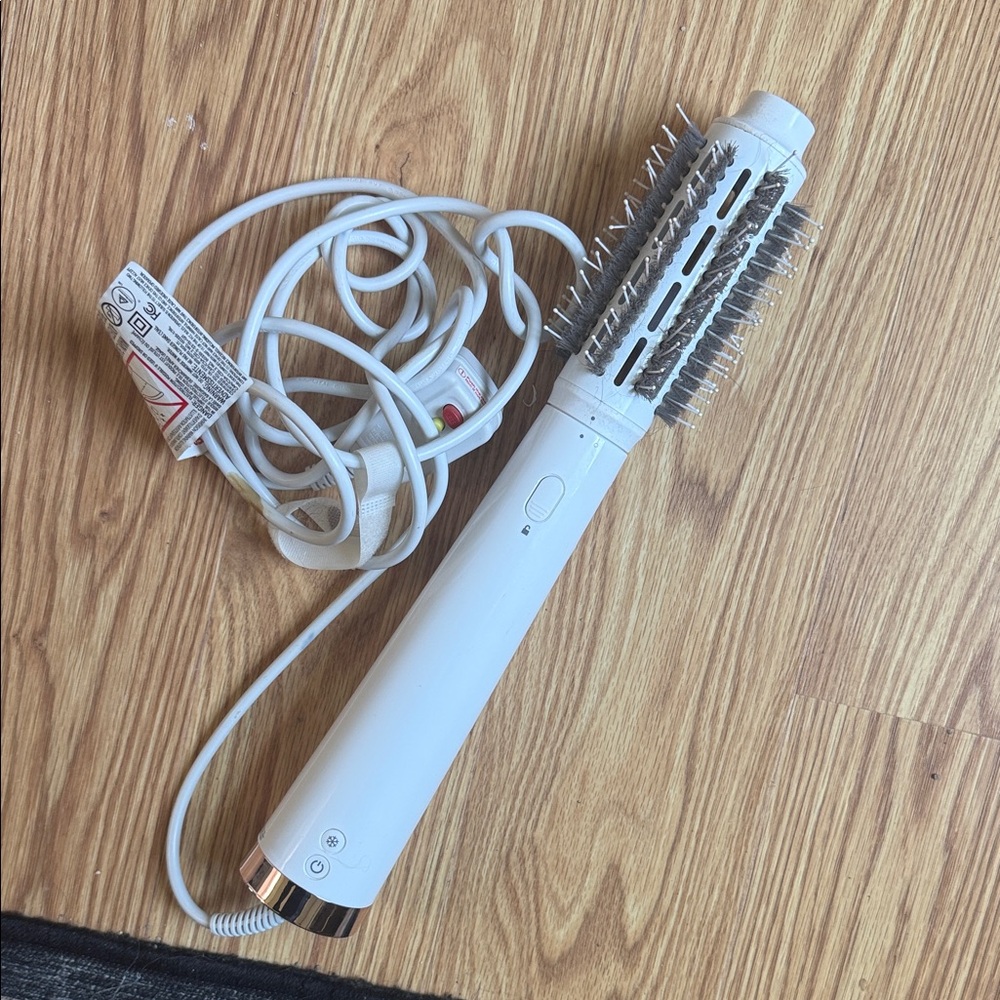 T3 White and Silver Heated Round Brush Hair Styler